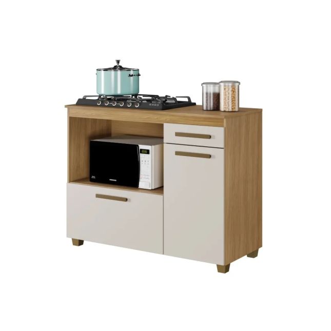 Balcão Cooktop 4 bocas Cronus Master Arte Móveis Cinamomo-OFF