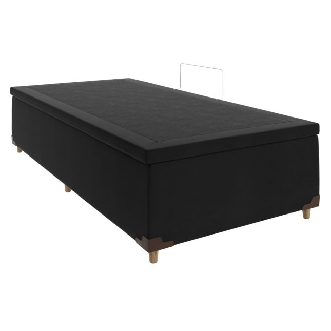 Base Box Baú Solteiro 88x188x43 Veludo preto Prime