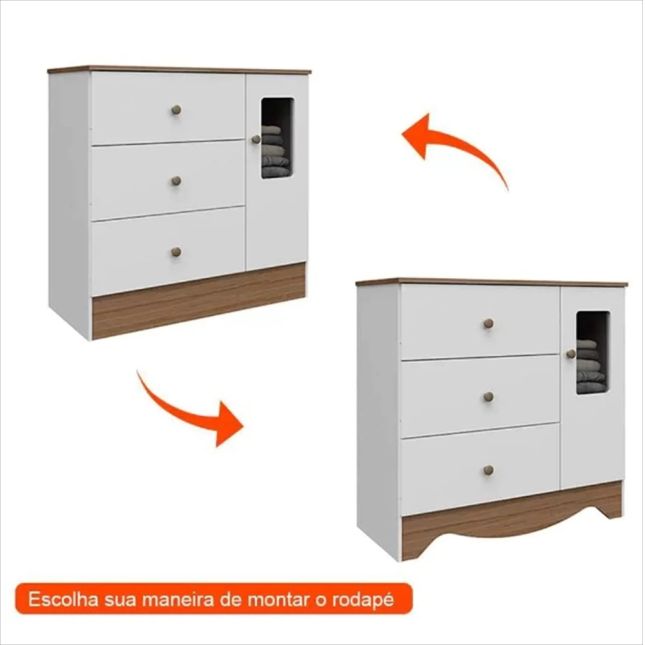 Cômoda Infantil c/1 porta e 3 gavetas Ben Peroba