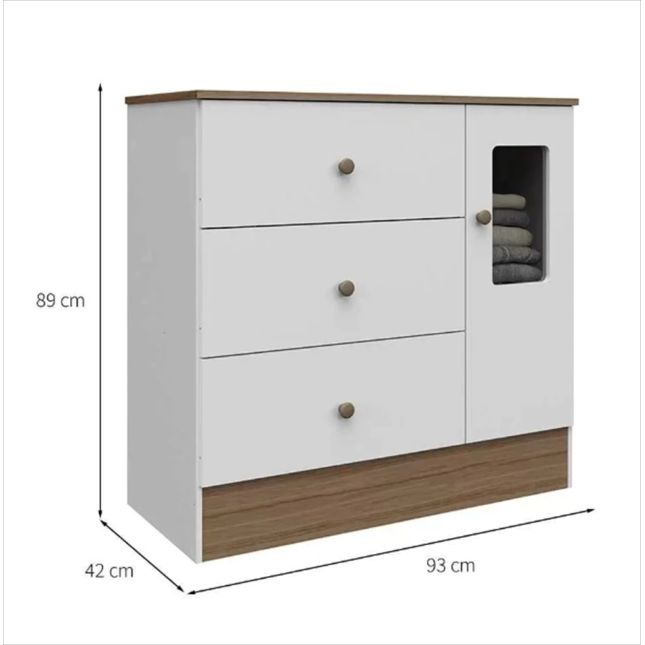 Cômoda Infantil c/1 porta e 3 gavetas Ben Peroba